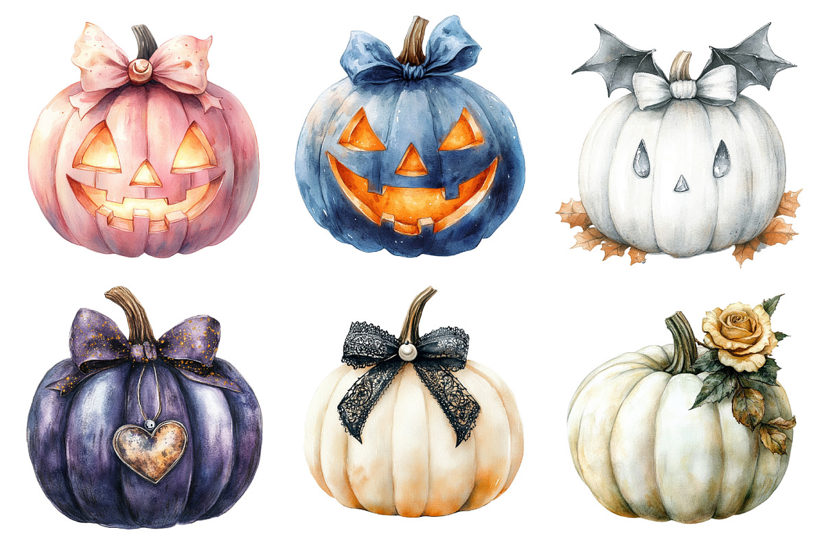 Halloween Coquette Bow Pumpkin Clipa, an Illustration by Daily.Designs (Photo 3 of 5)