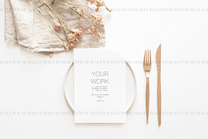 Invitation Floral 5x7 Card Mockup