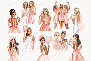 Bachelorette Party Clipart Set, a Person Illustration by GlamArtZhanna (Thumbnail 5 of 8)