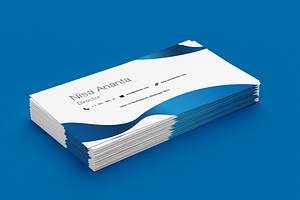 Blue White Elegant Business Card