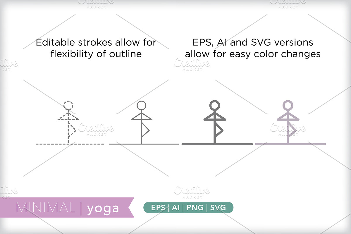 Minimal yoga icons, an Outline Icon by Picture Window (Photo 5 of 5)