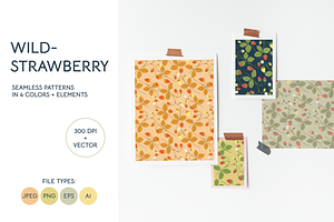 Wild-strawberry patterns & elements