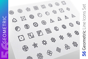 Geometric Line Icons Set