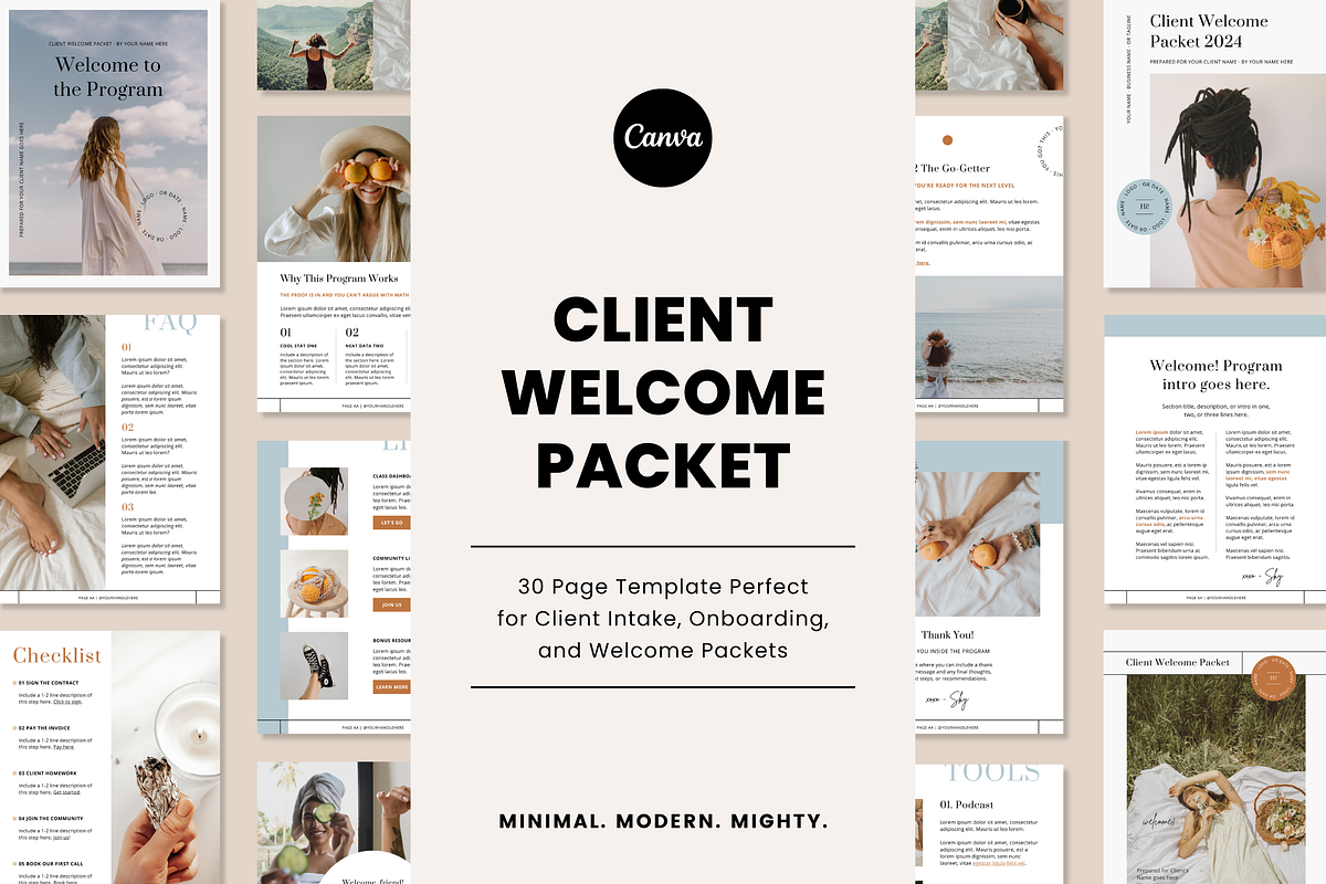 Client Welcome Packet Canva | Sky, a Magazine Template by Erin Cassidy (Photo 1 of 8)