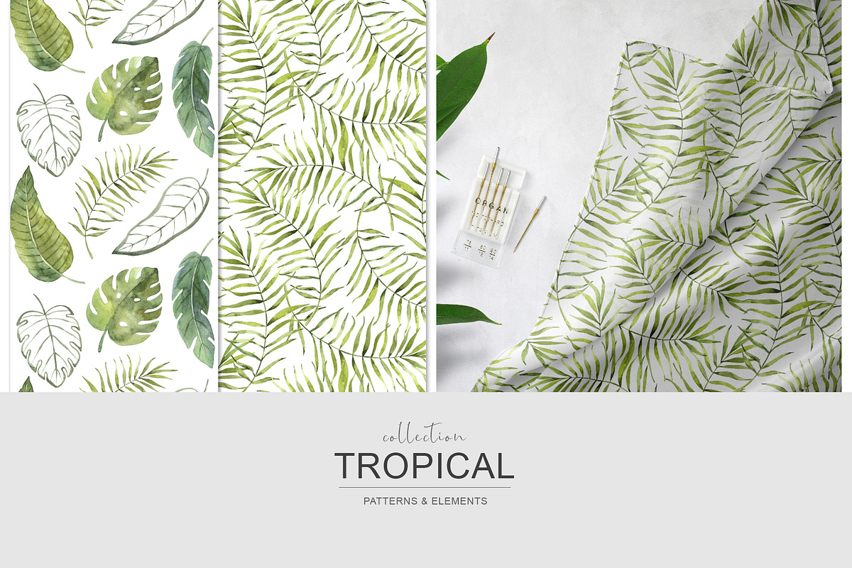 Tropical watercolor collection., a Pattern Graphic by BrushArtDesigns (Photo 7 of 13)