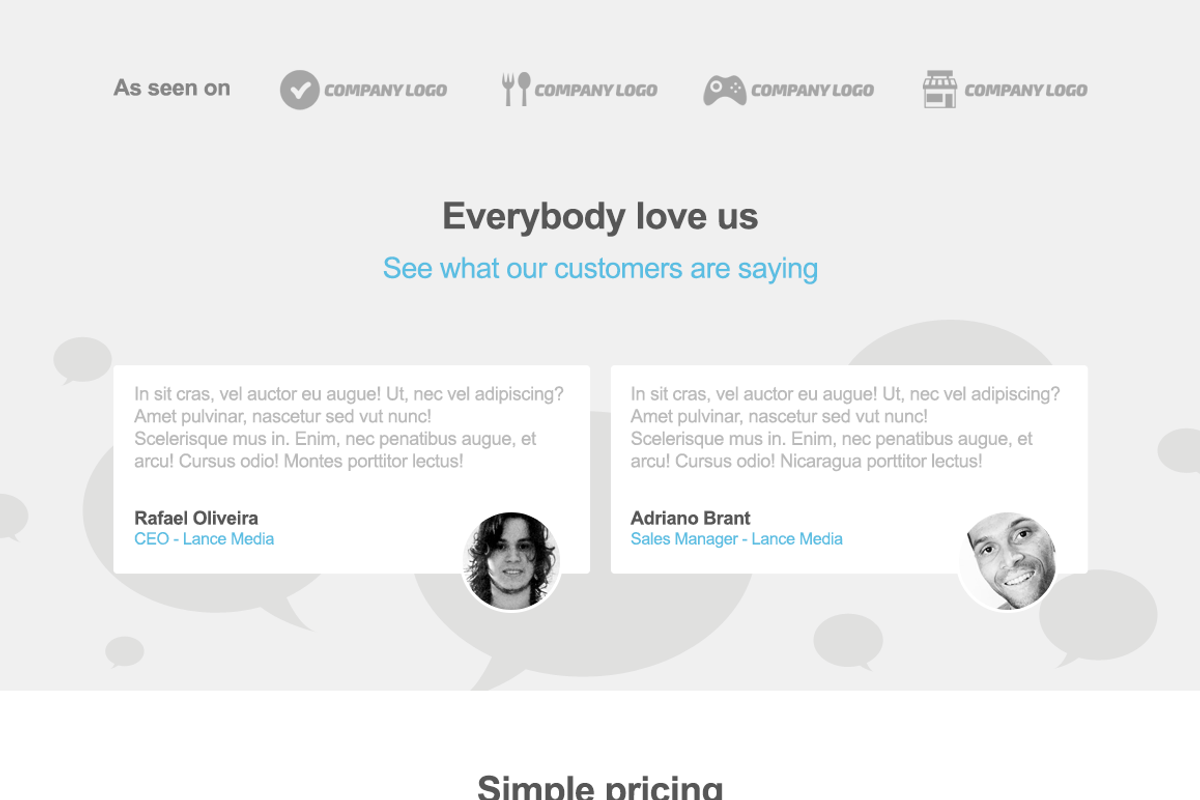 Visio Unbounce Landing Page + PSD, a Landing Page Template by LanceMedia (Photo 3 of 5)
