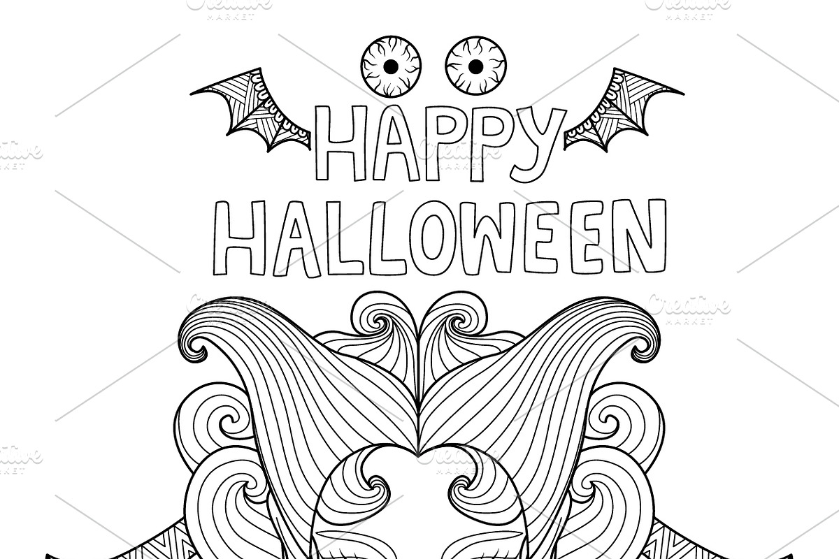 14 Halloween coloring pages, an Animal Illustration by Somjai King (Photo 6 of 15)