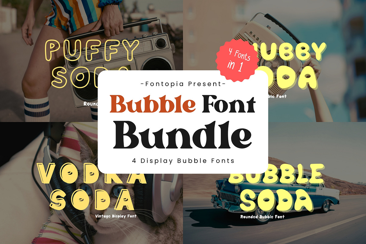 Retro Bubble Handwritten Font bundle, a Handwritten Font by ZoloDesignHub (Photo 1 of 7)