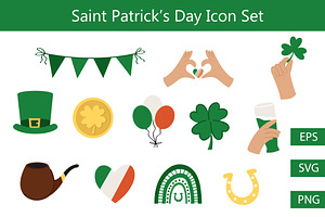 Saint Patrick's Day Icon Set, an Illustration by Milota