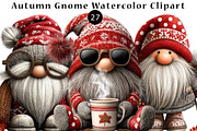Autumn Gnome Watercolor Clipart, a Seasonal Illustration by CreationArt (Thumbnail 1 of 5)