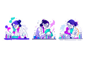 Woman chemist. Laboratory science, an Illustration by Stock-Smart-Start