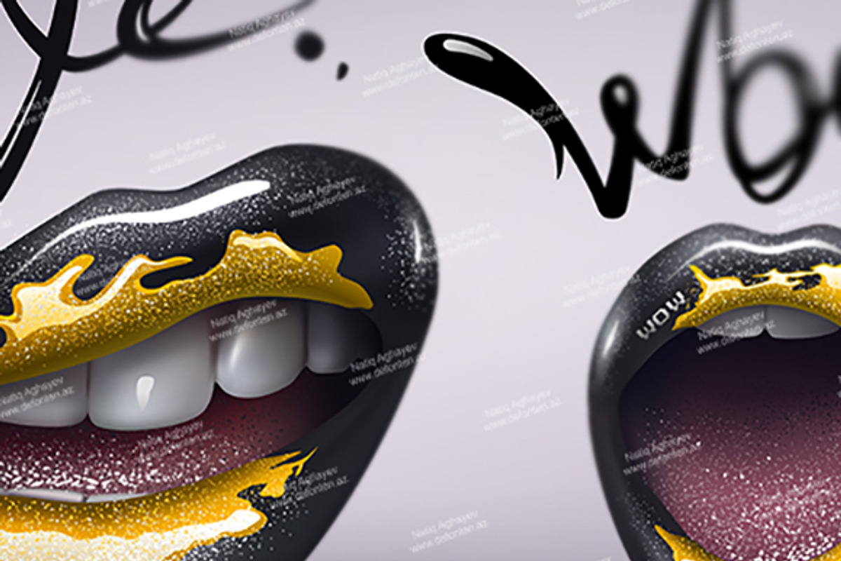 Realistic Black Sexy Lips, an Illustration by Defonten's Art Gallery (Photo 2 of 3)