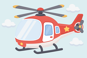 Helicopter Air TransportationCartoon, a Transportation Illustration by Artpon Illustration