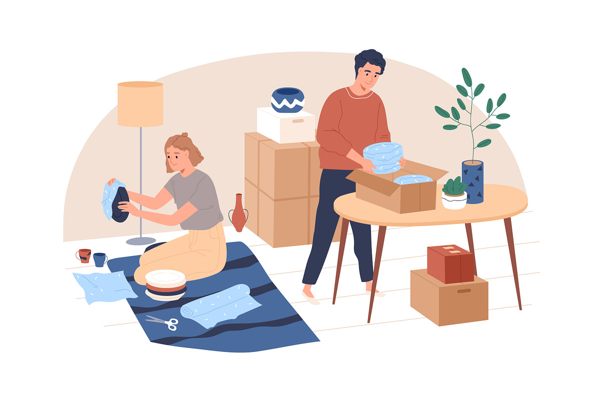 People moving to new home or office, a Person Illustration by Good Studio (Photo 3 of 8)