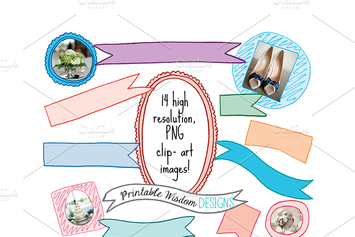 Doodle Hand drawn frames banners png, an Illustration by Printable Wisdom