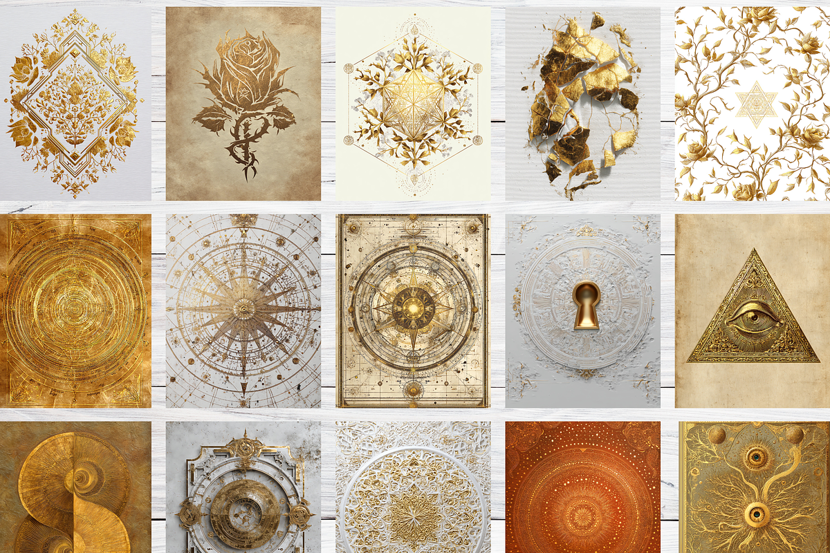52 White Gilded Celestial Book Cover, a Brochure Template by LA Design (Photo 3 of 10)
