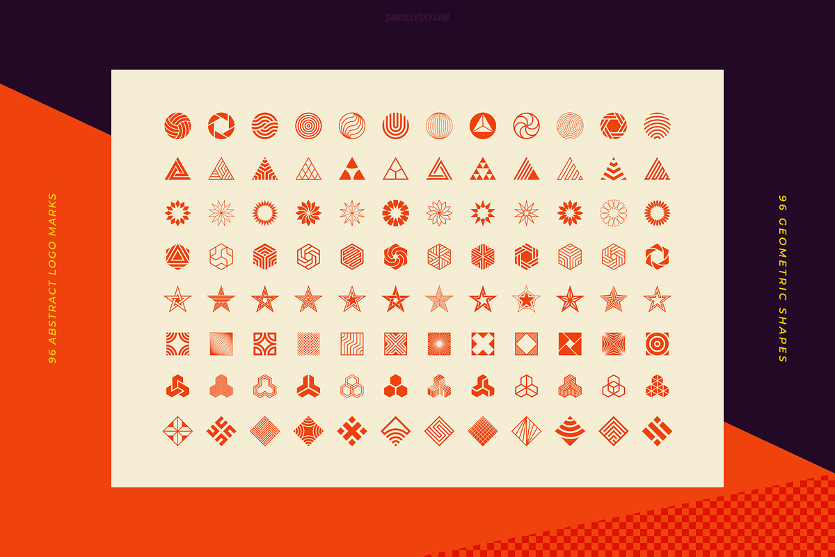 96 Logo Marks & Geometric Shapes, a Branding & Logo Template by Samolevsky (Photo 15 of 24)