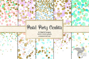 Pastel Party Confetti Backgrounds