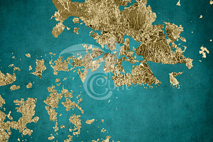 Teal And Gold Foil Flake Textures