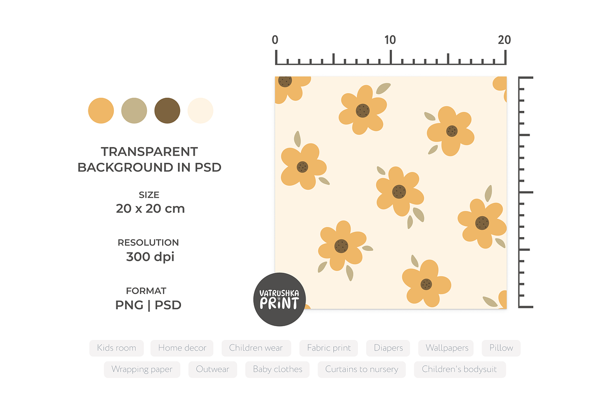 Sunflowers seamless patterns, a Pattern Graphic by vatrushkaprint_store (Photo 2 of 4)