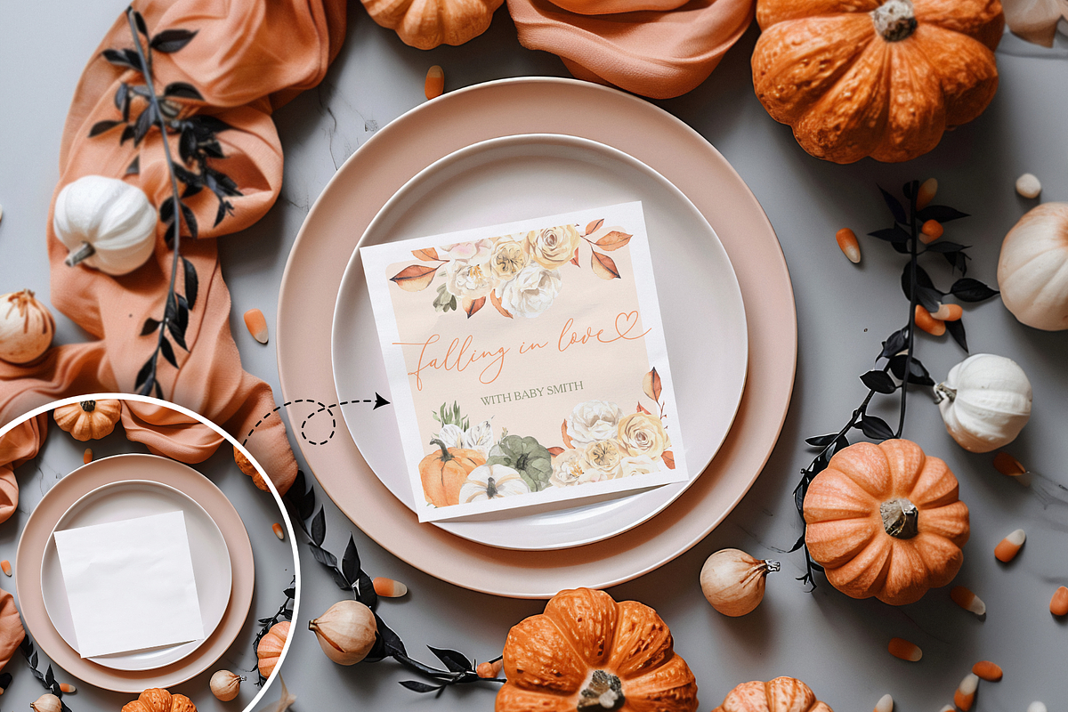 Autumn Zazzle Napkin Mockup Bundle, a Product Mockup by TatiMockup (Photo 8 of 9)