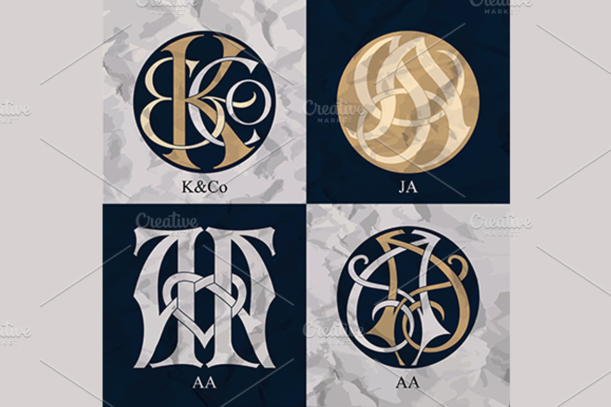 Vintage Monograms, a Decorative Illustration by Stanislav Kharchevskyi