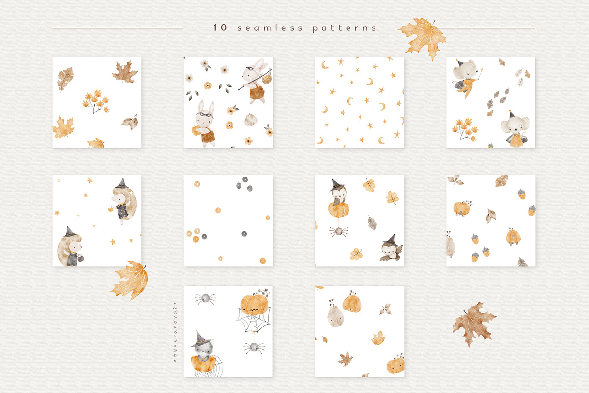 MAGICAL AUTUMN watercolor set, an Animal Illustration by erasovas (Photo 6 of 13)