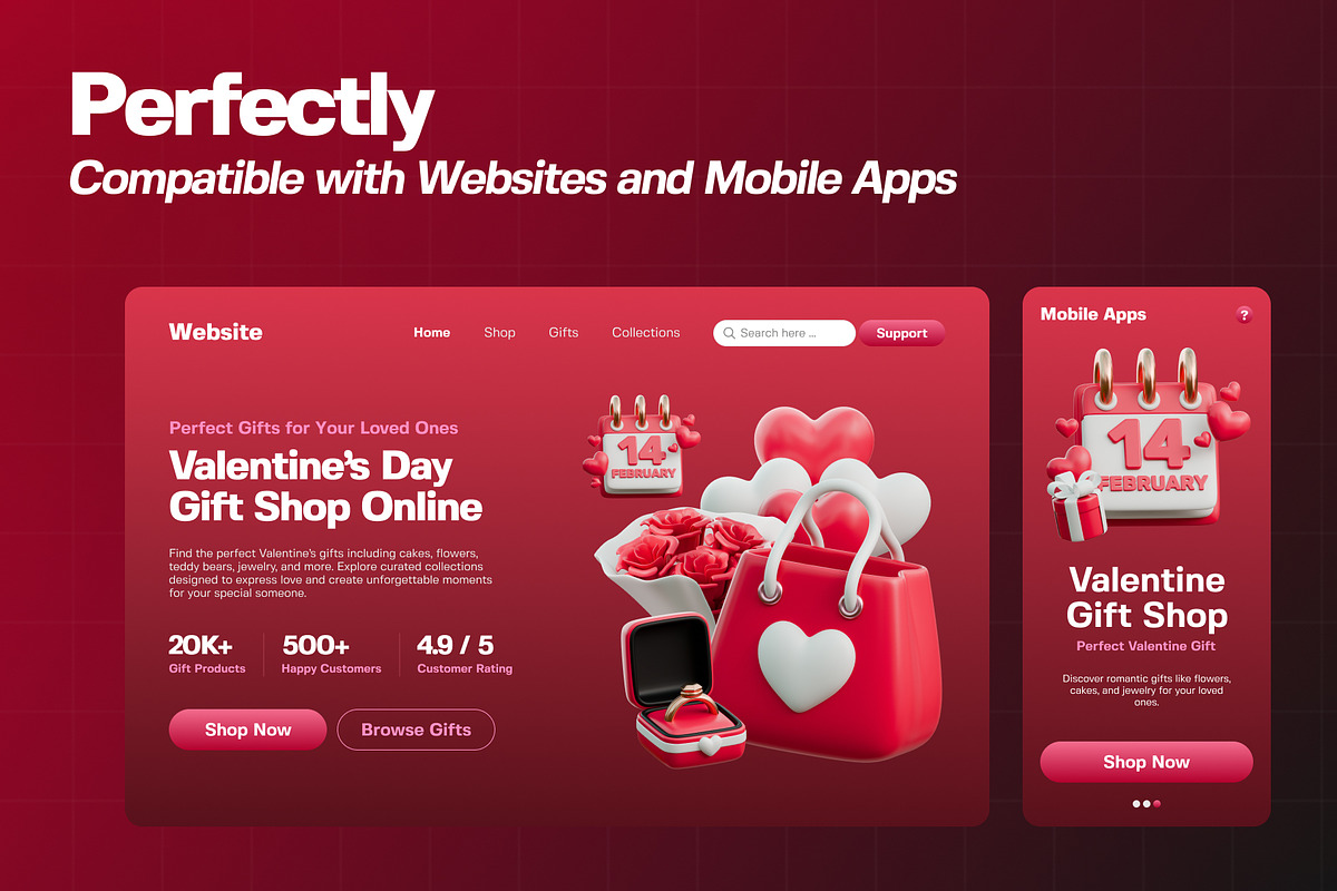 Valentine Love Item 3D Icon Pack, an Object 3D Model by Haps Space (Photo 3 of 4)
