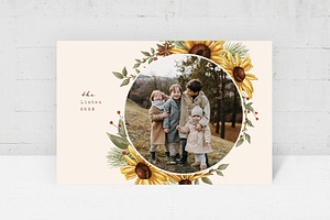 Autumn Sunflower Photo Card Template