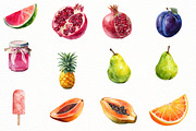 Watercolor Summer Tropical Fruits, an Illustration by Designworld (Thumbnail 4 of 6)