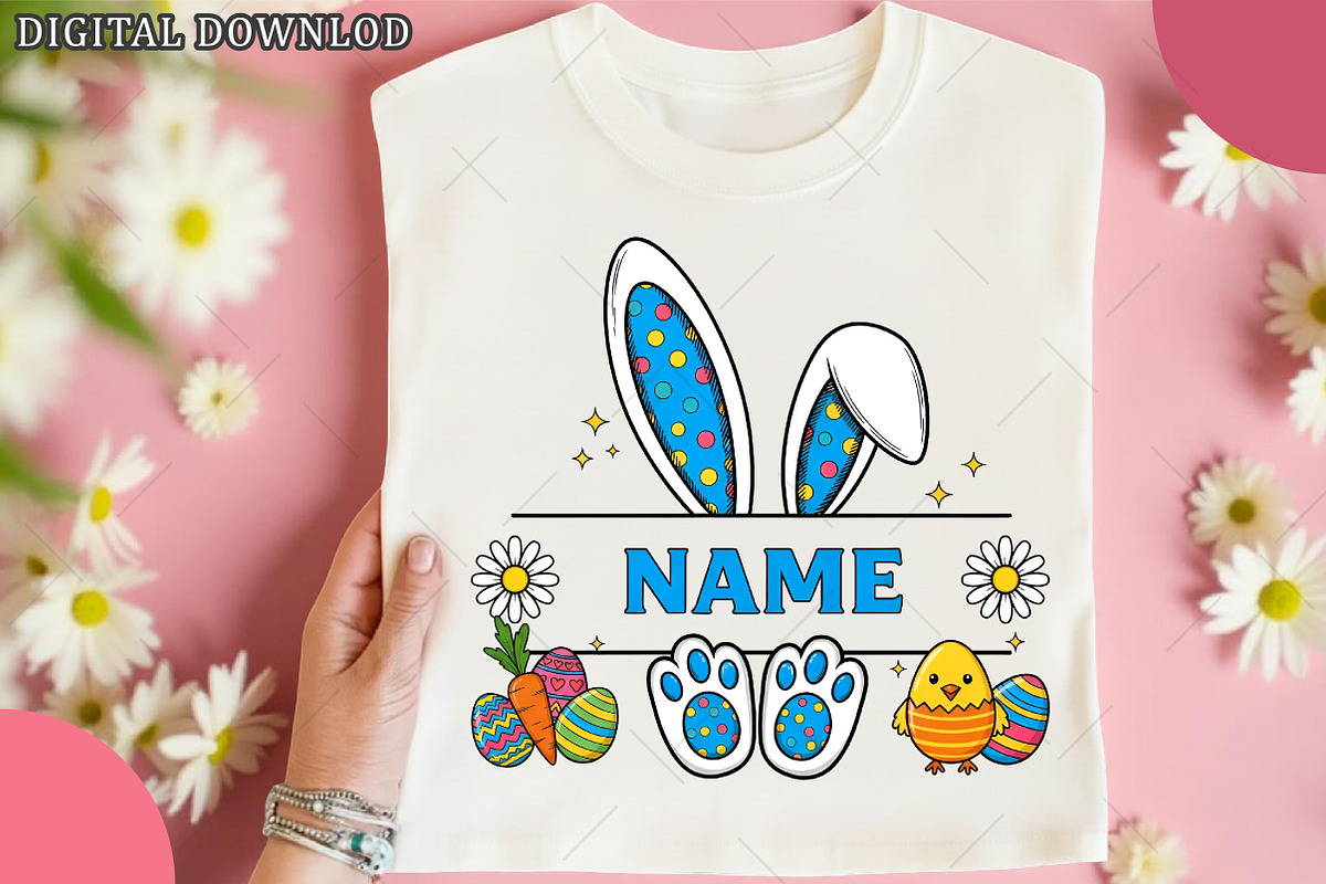 Easter Split Name Frame PNG, an Illustration by OK Design (Photo 2 of 6)
