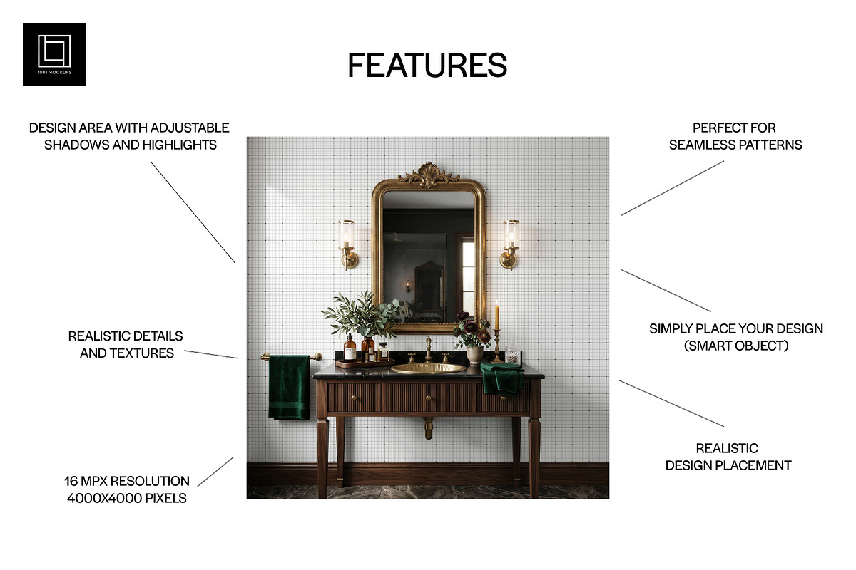 Dark Maximalist Wallpaper Mockup, a Household Mockup by 1001 mockups (Photo 2 of 10)
