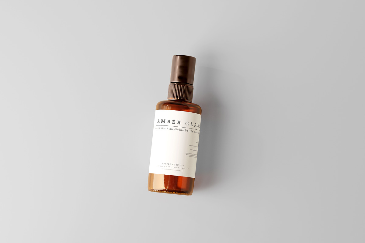 Amber Glass Spray Bottle Mockups, a Cups & Container Mockup by pmvch (Photo 3 of 10)