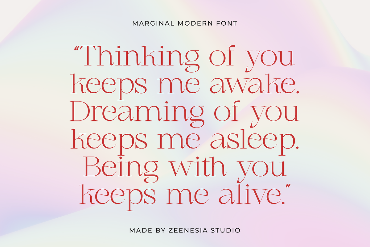 Marginal - A Modern Font, a Serif Font by zeenesia (Photo 3 of 18)