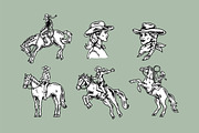 Cowgirl Vector Illustrations, an Illustration by cd-design.co (Thumbnail 2 of 8)