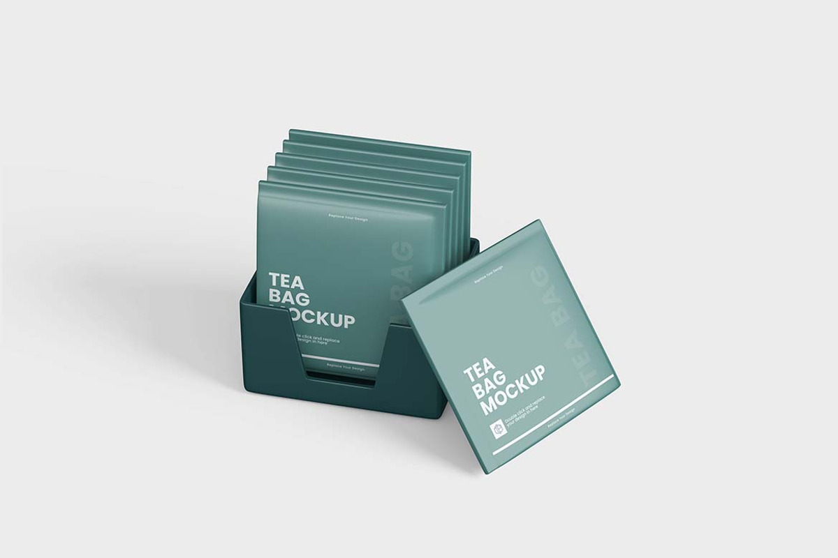 Tea Box with Sachet Mockup Set, a Packaging Mockup by tiyasprabawa (Photo 5 of 5)