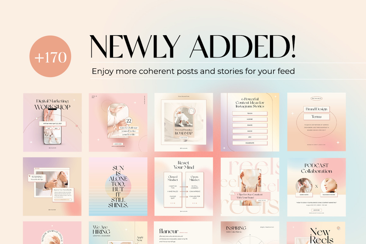 Instagram Gradient Coach | CANVA PS, a Social Media Template by Eviory
