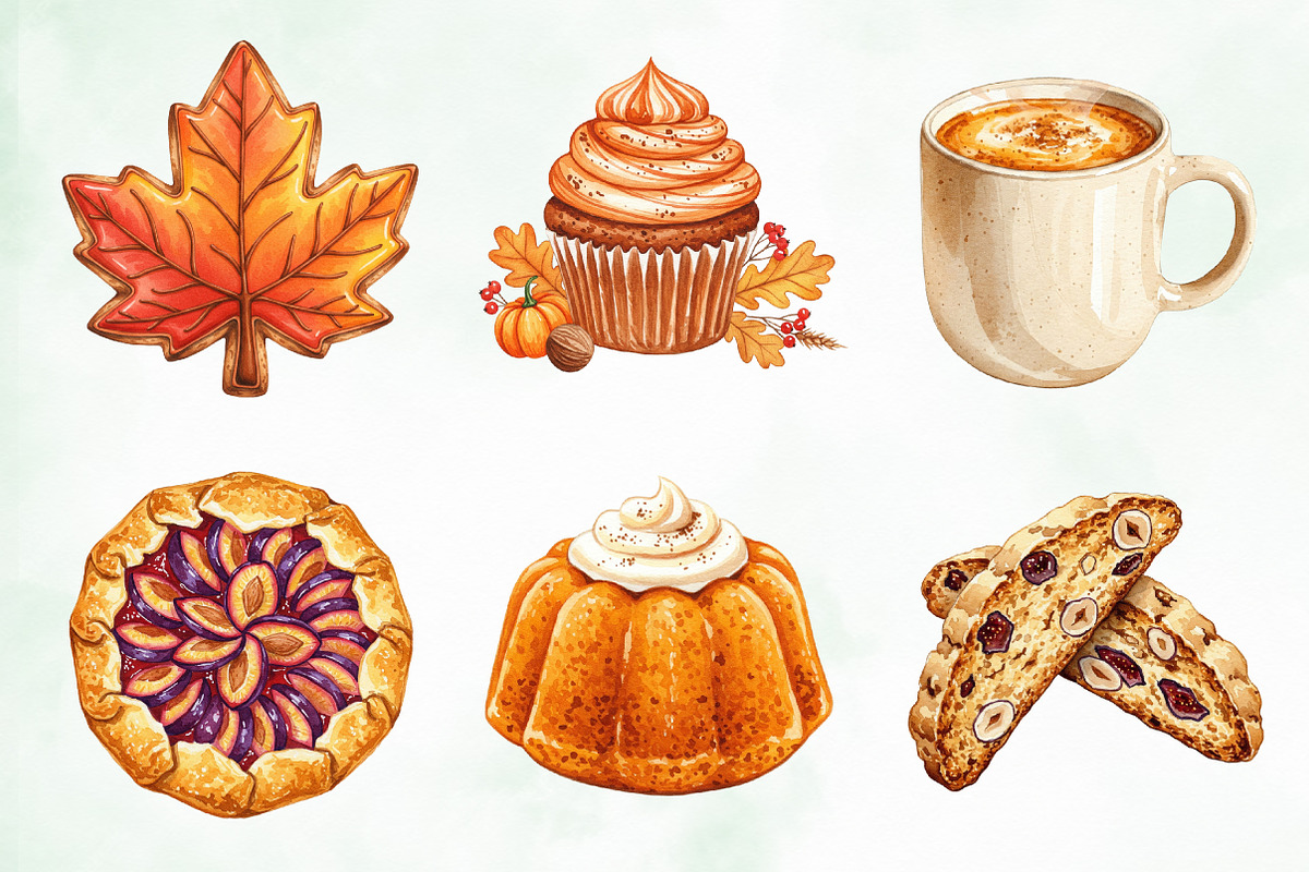 Autumn Dessert Sublimation Clipart, an Illustration by Creative Art (Photo 4 of 8)