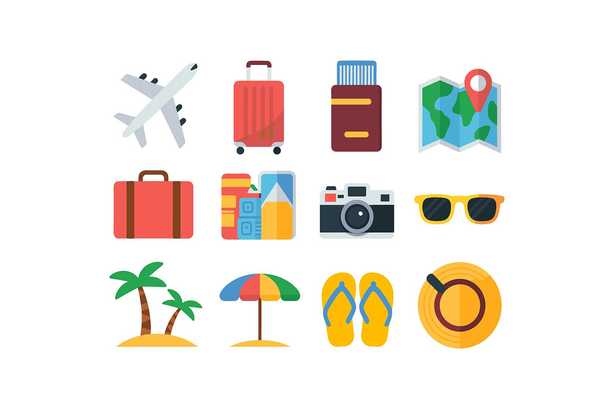 Tropical Beach Travel Icons Pack, an Object Graphic by jahid234 (Photo 13 of 13)