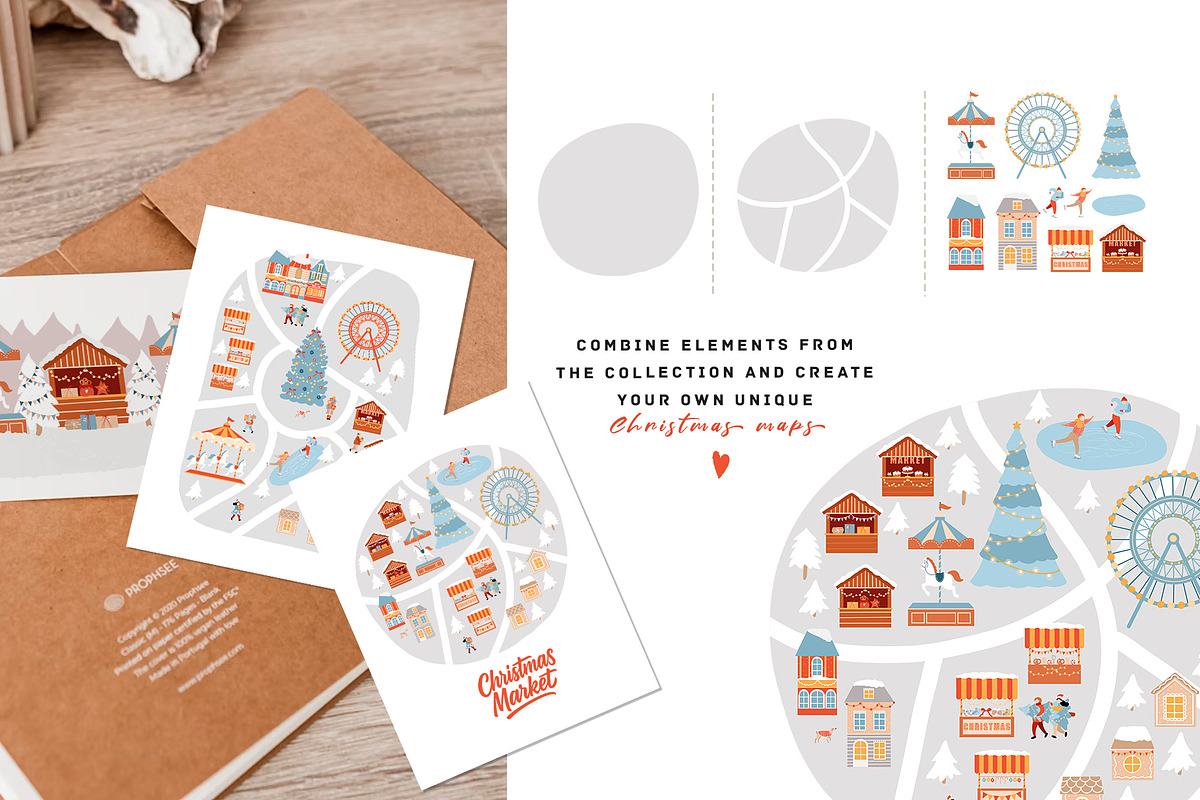 Christmas Market Scene Creator, a Seasonal Illustration by VerAna (Photo 11 of 20)