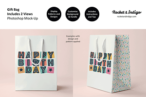 Gift Bag (2 views) Photoshop Mock-Up