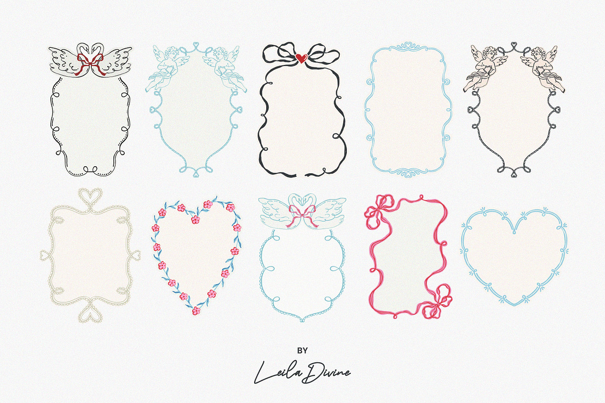 Love Lace Frames - Hand Drawn Set, an Object Graphic by Leila Divine (Photo 10 of 12)