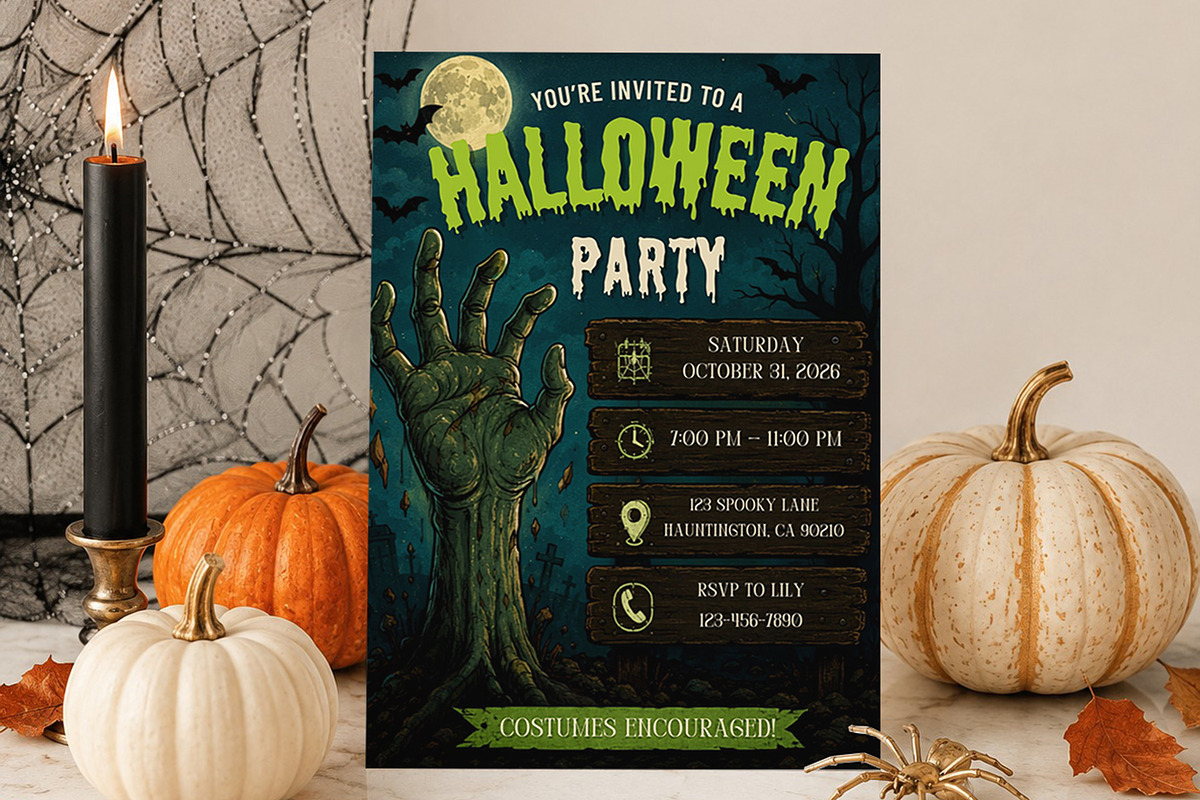 Haunted Halloween Party Invite, an Invitation Template by Arslan (Photo 1 of 5)