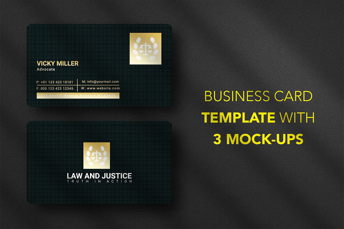 Business card Template & 3 Mock-up, a Business Card Template by Smashing_Studio (Photo 1 of 10)