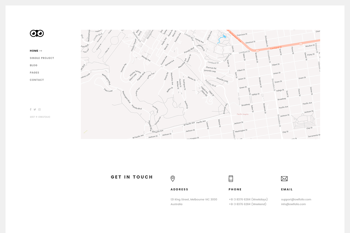 Owlfolio Minimal Portfolio Template, a Websites & App Template by bigpsfan's SHOP (Photo 8 of 16)