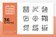 Activities Icons, an Outline Icon by Becris (Thumbnail 1 of 3)