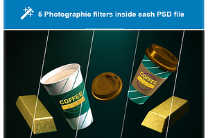 Golden Coffee Cup Mockup