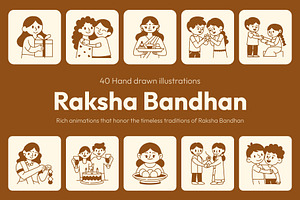 Animated Raksha Bandhan Drawing, an Outline Icon by Vectors Market