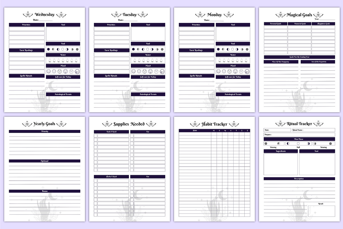 2026 Witchy Planner Canva Template, a Stationery Template by Mustafiz (Photo 4 of 6)