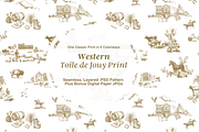 Western Toile de Jouy Pattern, a Background Graphic by Hughes Studio (Thumbnail 1 of 8)